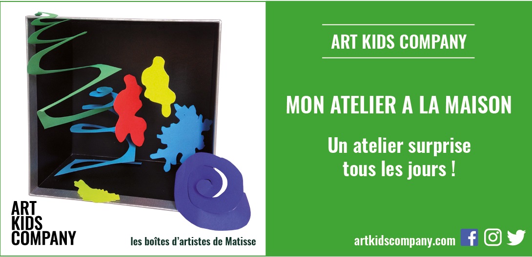 Annonce atelier Boîtes d'artistes de Matisse Art Kids Company