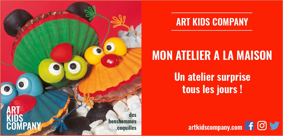 Annonce de l'atelier "Bonshommes coquilles" de Art Kids Company