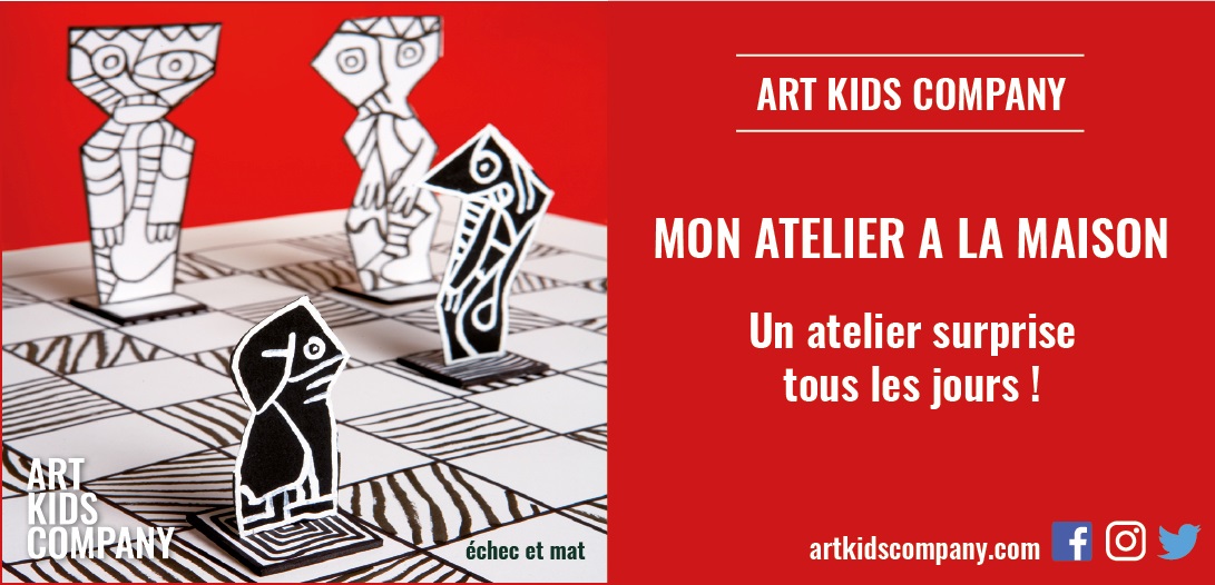 Annonce de l'atelier pour enfant Echec et mat créé par Art kids Company