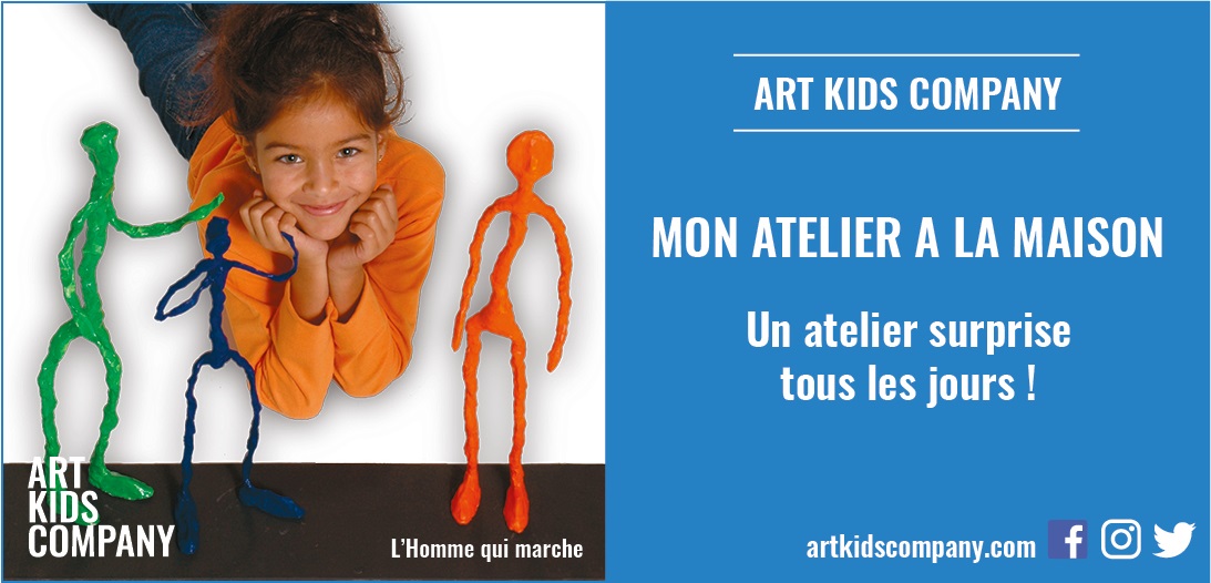 Annonce de l'atelier L'homme qui Marche Giacometti créé par Art Kids Company