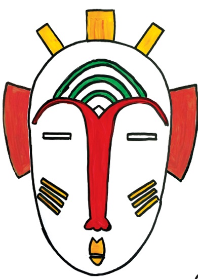 Un exemple de masque tatouage de l'Atelier Art Kids Company